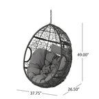 Sedia a cesto sospesa in vimini da esterno impermeabile con cuscini, sedile amaca - capacità 136 kg