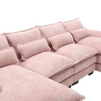 Divano componibile Cloud per soggiorno, divano a U moderno in ciniglia/bouclé, comodo divano letto modulare con doppia chaise longue