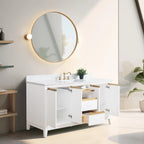 Mobile da Bagno Vanity Art con Lavabo in Ceramica e Top in Marmo Ricomposto