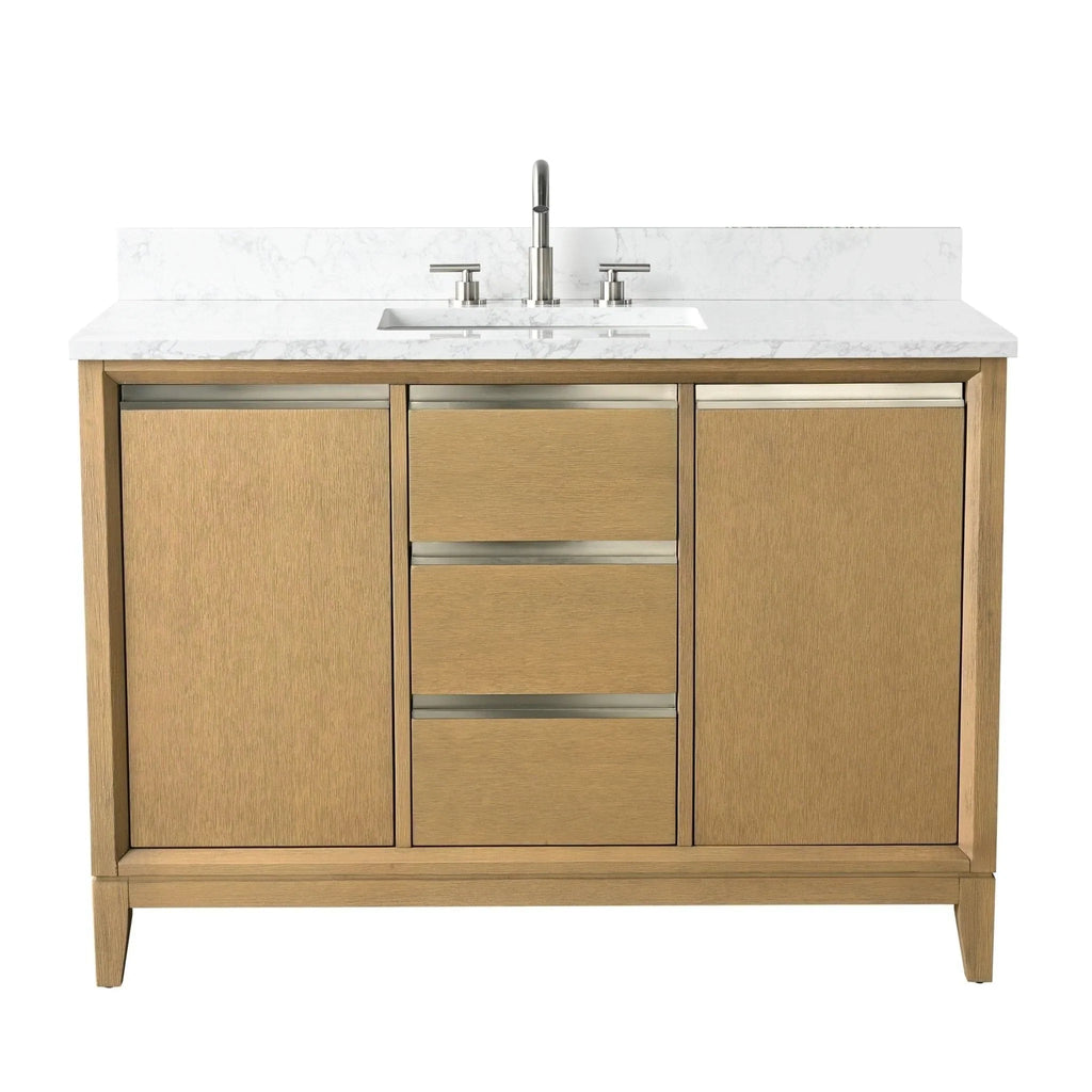 Mobile da Bagno Vanity Art con Lavabo in Ceramica e Top in Marmo Ricomposto