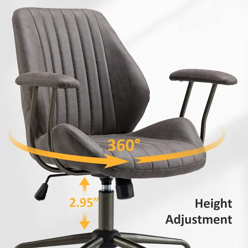 Sedia da ufficio ergonomica in tessuto scamosciato con supporto lombare