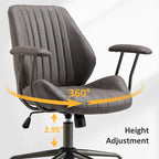 Sedia da ufficio ergonomica in tessuto scamosciato con supporto lombare