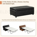 Divano letto pieghevole estraibile a forma di pouf singolo con materasso, letto per gli ospiti convertibile, divano letto rivestito in PU