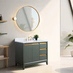 Mobile da Bagno Vanity Art con Lavabo in Ceramica e Top in Marmo Ricomposto