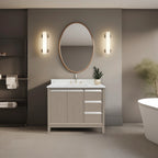 Mobile da Bagno Vanity Art con Lavabo in Ceramica e Top in Marmo Ricomposto
