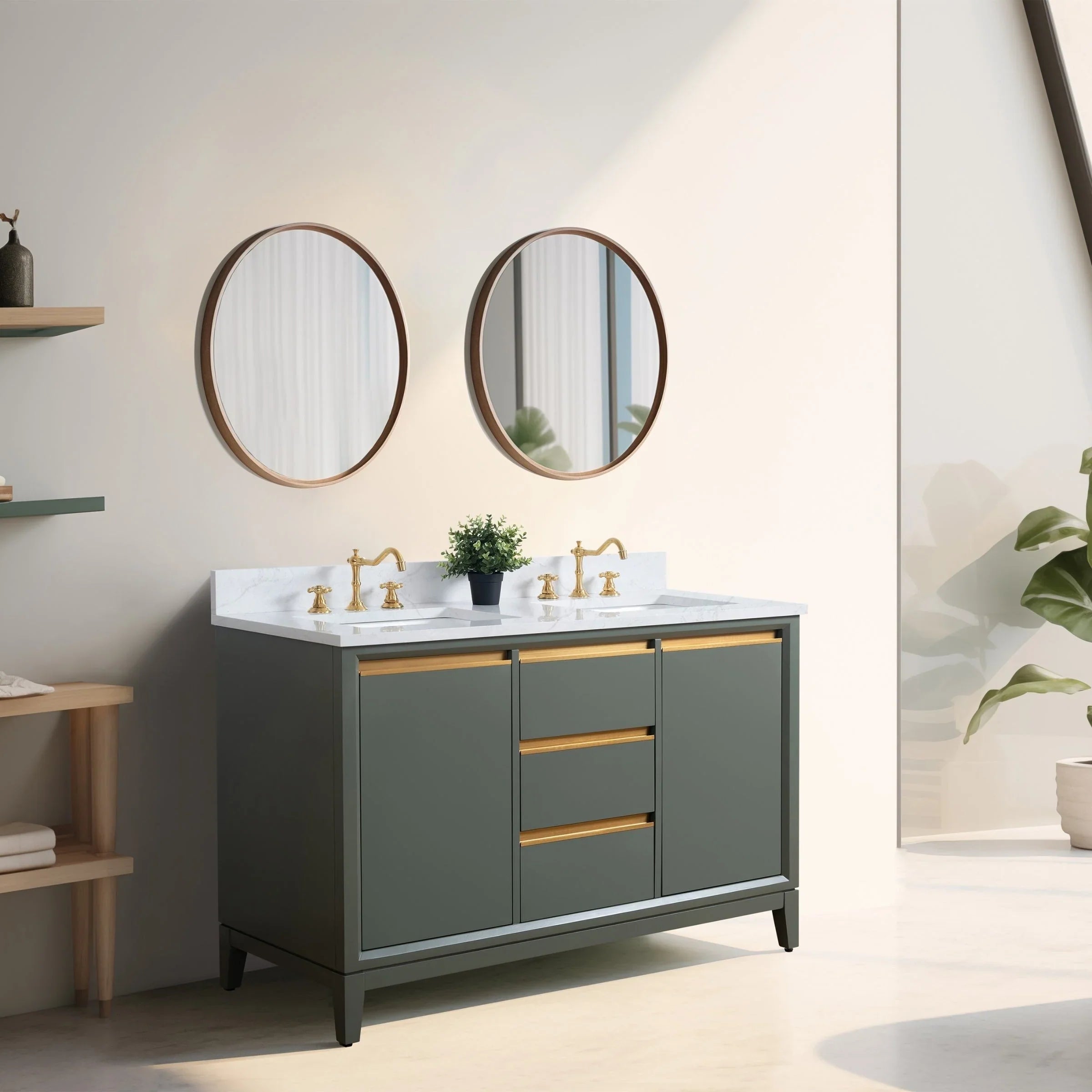 Mobile da Bagno Vanity Art con Lavabo in Ceramica e Top in Marmo Ricomposto