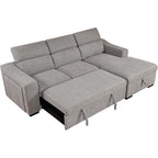 Divano componibile Roomfitters 103 con chaise longue contenitore, poggiatesta regolabili, divano angolare a L trasformabile in letto