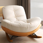 Sedia a dondolo scandinava imbottita con pouf opzionale