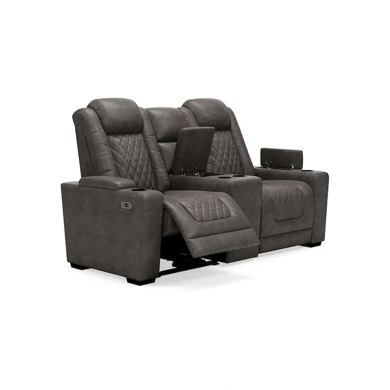 Divanetto reclinabile elettrico Signature Design by Ashley HyllMont grigio con consolle - 71.75 L x 39 P x 44 A