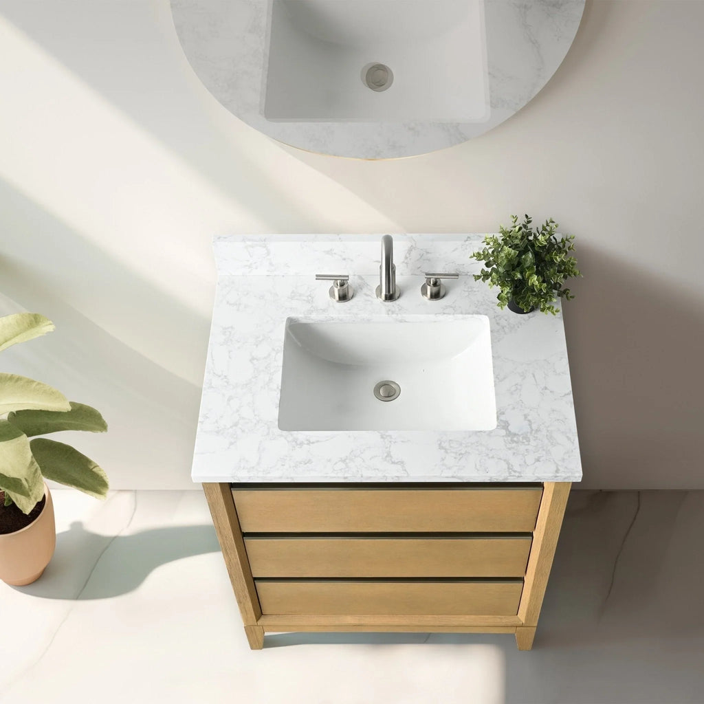 Mobile da Bagno Vanity Art con Lavabo in Ceramica e Top in Marmo Ricomposto
