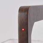 Lampade da terra a LED vintage in legno con paralume in tessuto