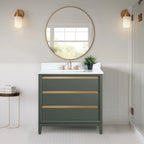 Mobile da Bagno Vanity Art con Lavabo in Ceramica e Top in Marmo Ricomposto