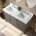 Mobile da Bagno Vanity Art con Lavabo in Ceramica e Top in Marmo Ricomposto