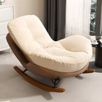 Sedia a dondolo scandinava imbottita con pouf opzionale