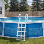 Scaletta per piscina per impieghi gravosi a 5 gradini con doppio corrimano, gradini in PE antiscivolo robusti, capacità 180 kg, adatta per piscine interrate e fuori terra da 122-137 cm