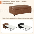 Divano letto pieghevole estraibile a forma di pouf singolo con materasso, letto per gli ospiti convertibile, divano letto rivestito in PU