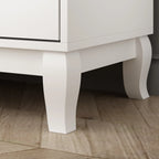 Cassettiera doppia Timechee a 6 cassetti, larghezza 47,2 pollici, con gambe in legno massello, finitura laccata