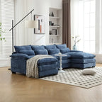 Divano componibile Cloud per soggiorno, divano a U moderno in ciniglia/bouclé, comodo divano letto modulare con doppia chaise longue