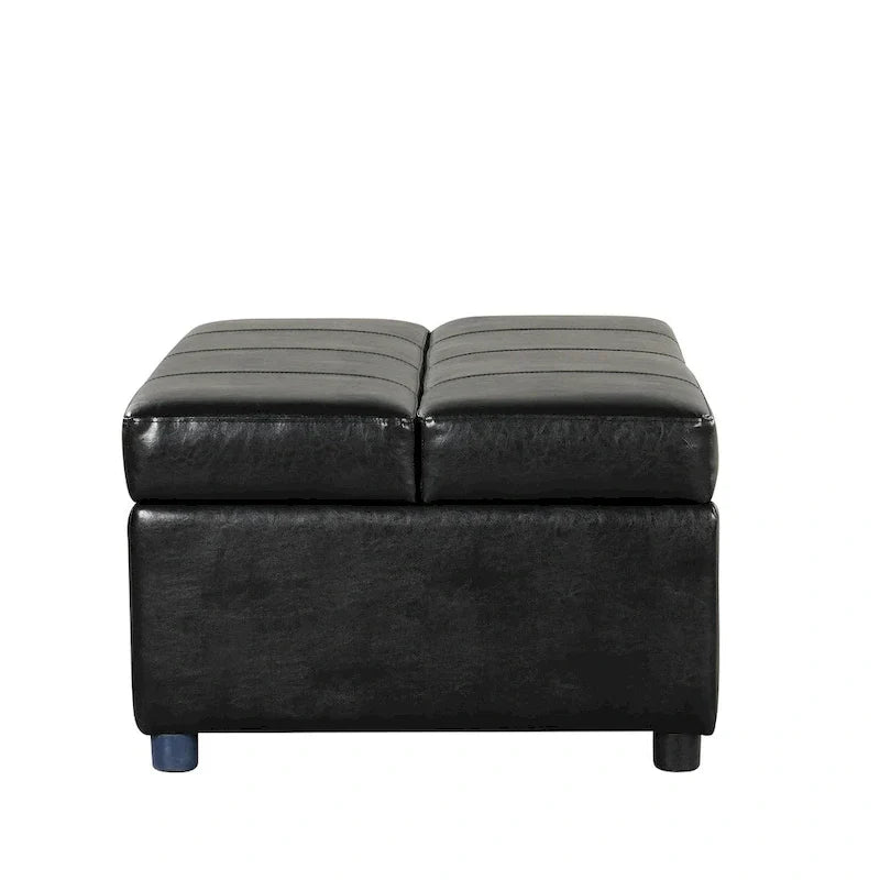 Divano letto pieghevole estraibile a forma di pouf singolo con materasso, letto per gli ospiti convertibile, divano letto rivestito in PU
