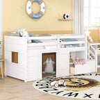 LETTO SINGOLO, LETTO A CASTELLO BASSO SINGOLO IN LEGNO MASSELLO CON SCALA, CASSETTO E SCAFFALE DI COLORE GRIGIO