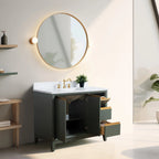 Mobile da Bagno Vanity Art con Lavabo in Ceramica e Top in Marmo Ricomposto