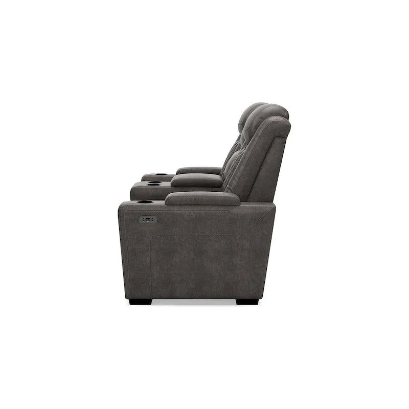 Divanetto reclinabile elettrico Signature Design by Ashley HyllMont grigio con consolle - 71.75 L x 39 P x 44 A