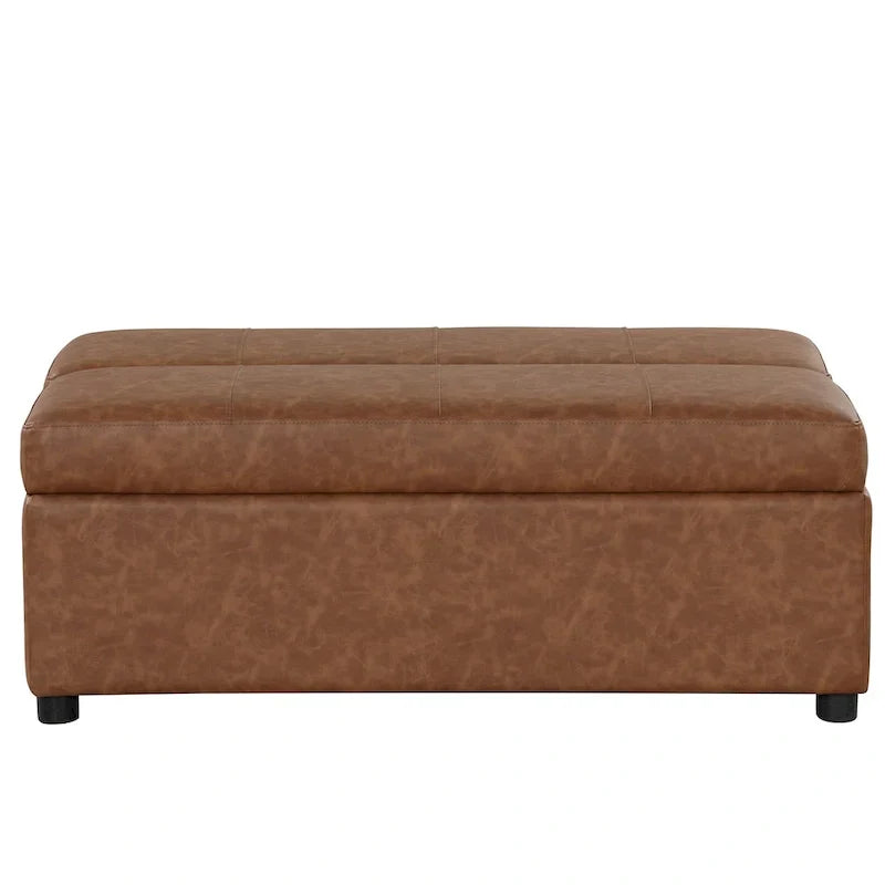 Divano letto pieghevole estraibile a forma di pouf singolo con materasso, letto per gli ospiti convertibile, divano letto rivestito in PU
