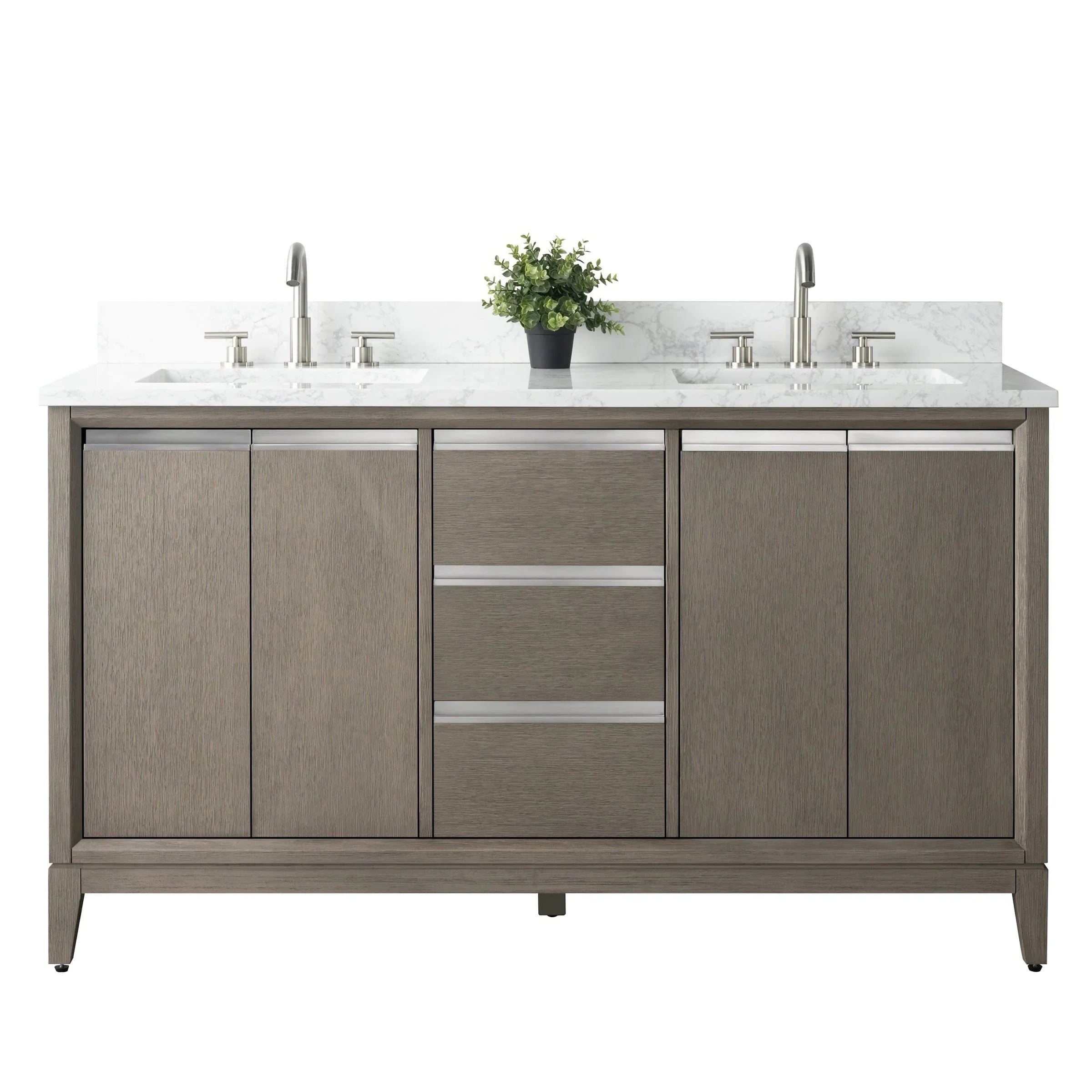 Mobile da Bagno Vanity Art con Lavabo in Ceramica e Top in Marmo Ricomposto