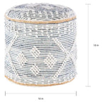 Pouf cilindrico Sibille Bohemian Denim da 18 pollici