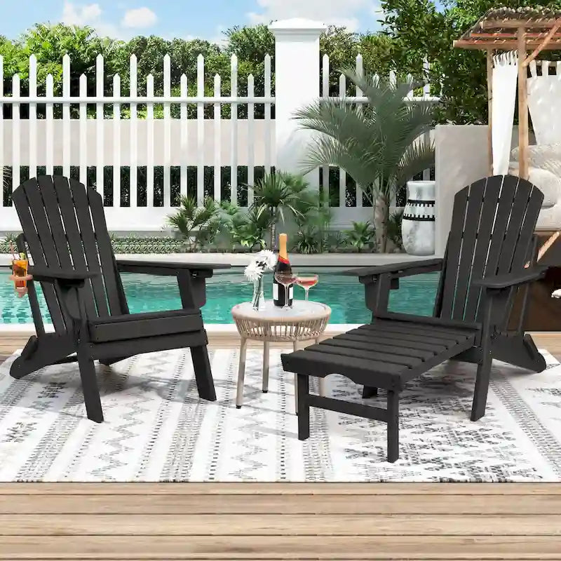 Sedia Adirondack Pieghevole e Regolabile Vrakae con Pouf