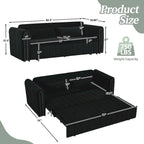 Divano letto moderno convertibile imbottito in velluto con braccioli arrotolati decorati con borchie in rame