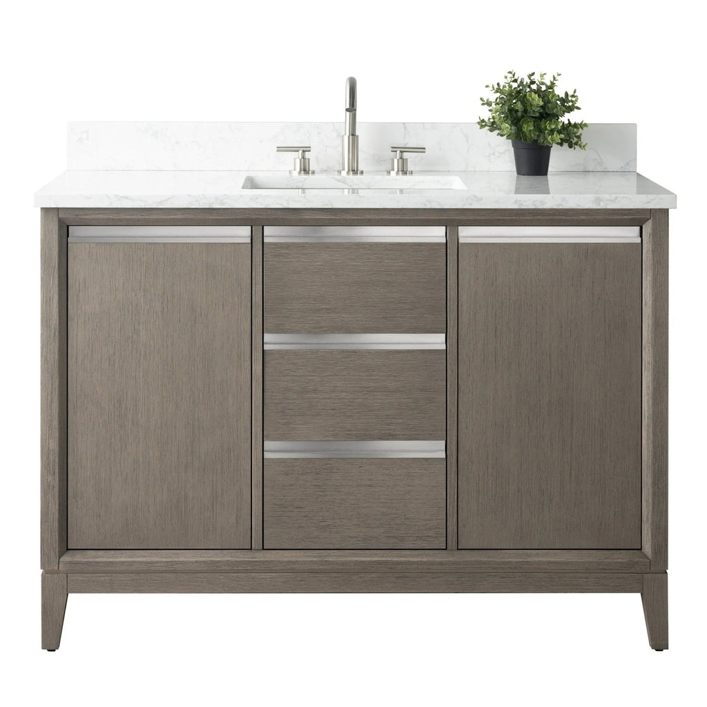 Mobile da Bagno Vanity Art con Lavabo in Ceramica e Top in Marmo Ricomposto